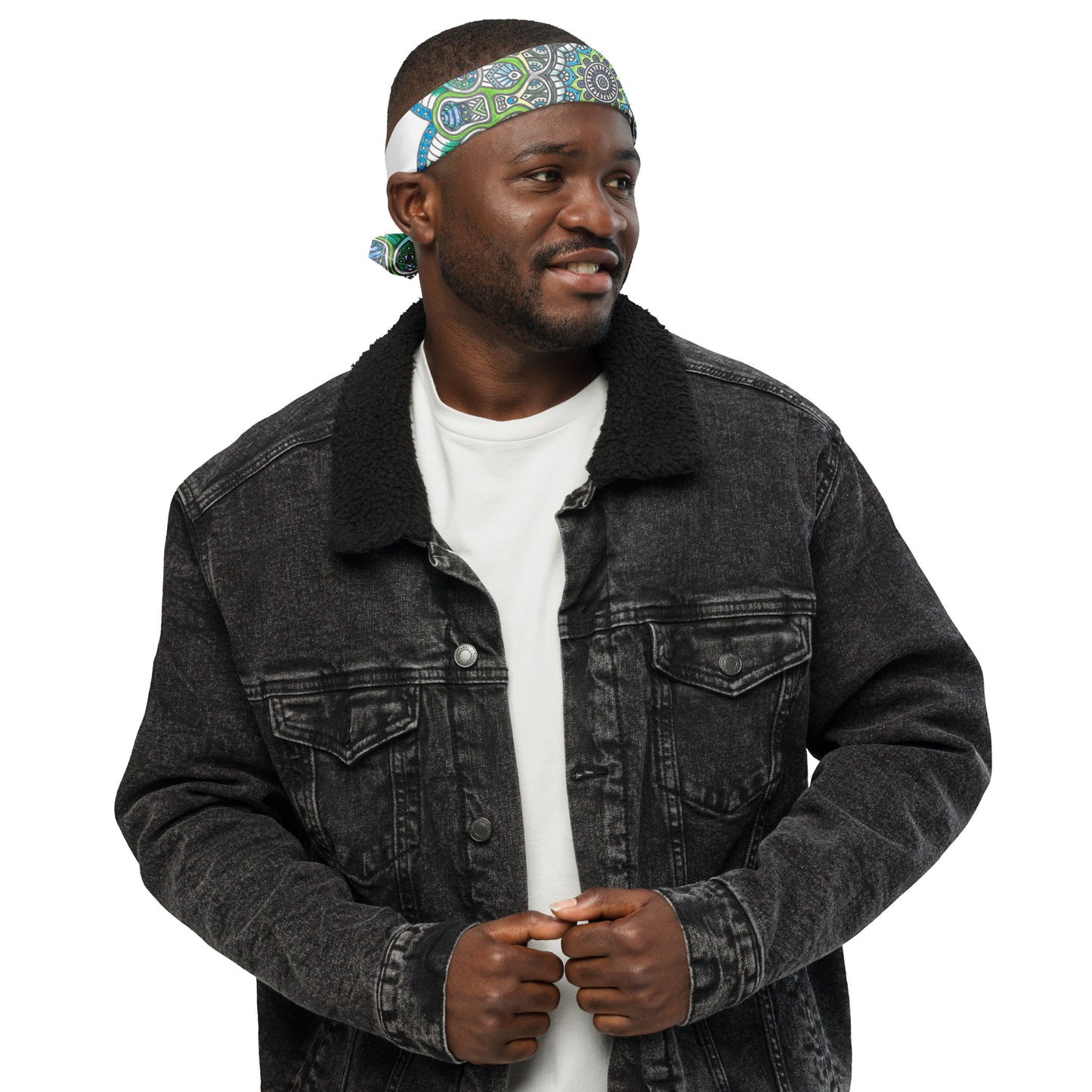 BlueGreen Deco PinWheel All-over print bandana