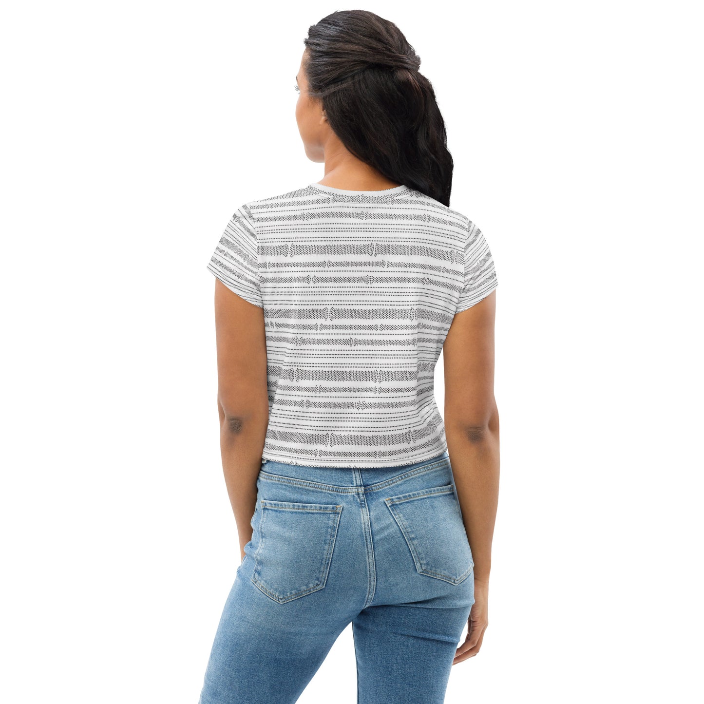 Dotted Bamboo All-Over Print Crop Tee