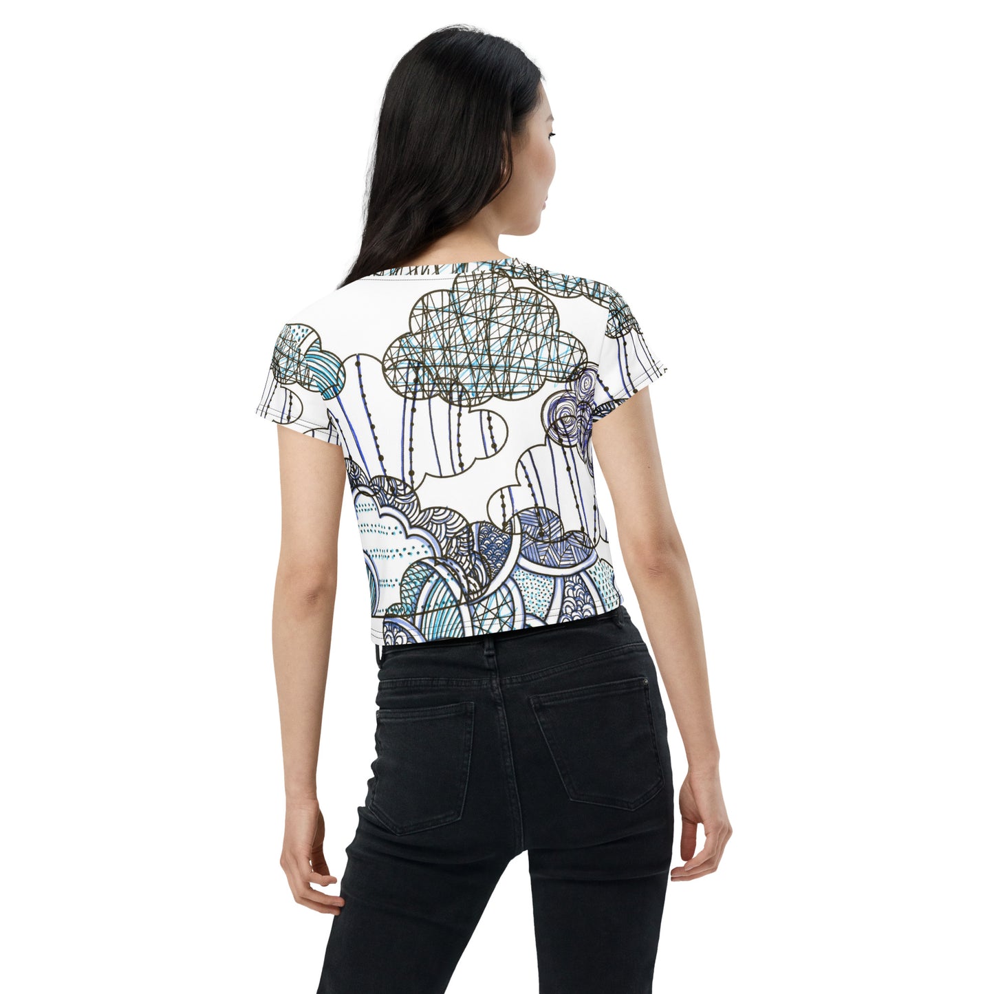 On a cloudy day All-Over Print Crop Tee