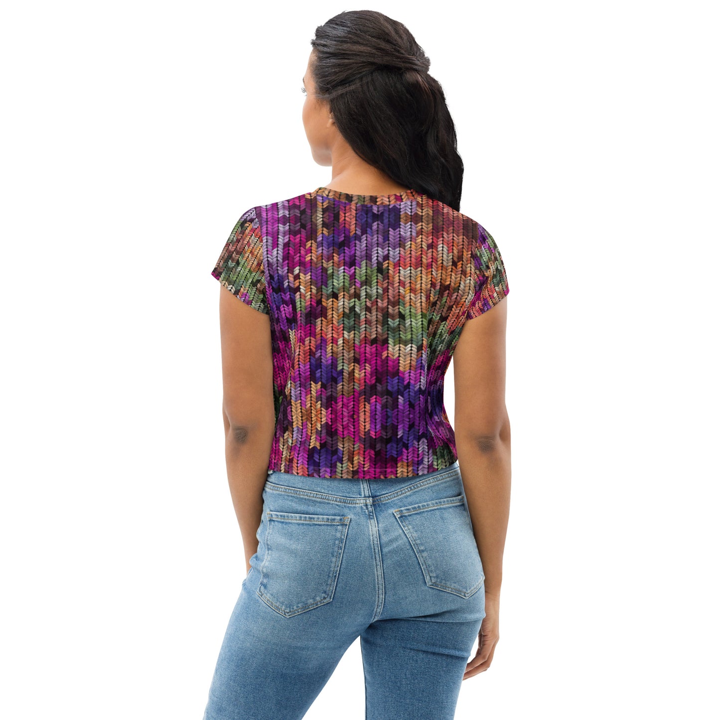 Knit n FullColor All-Over Print Crop Tee