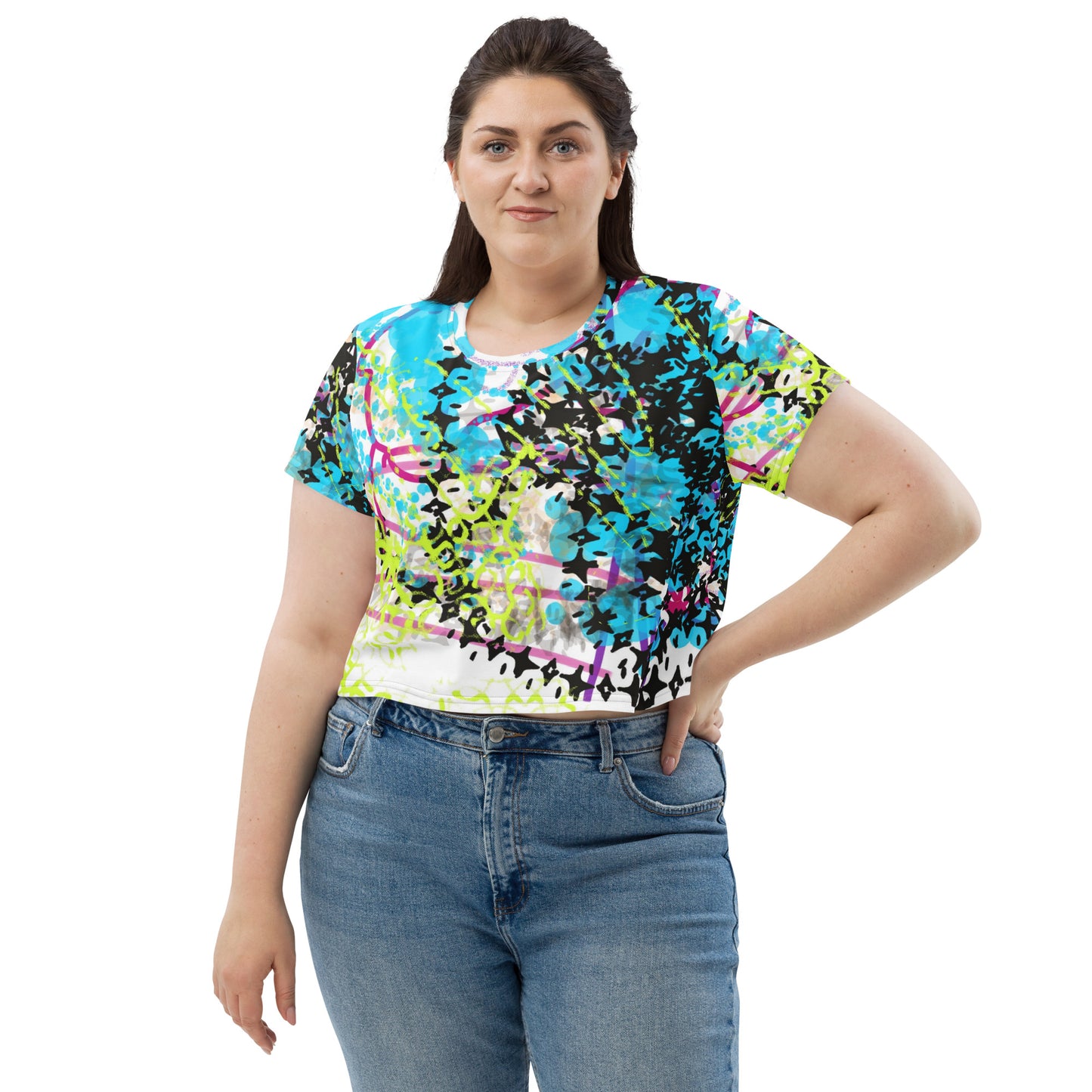 Ari Print All-Over Print Crop Tee
