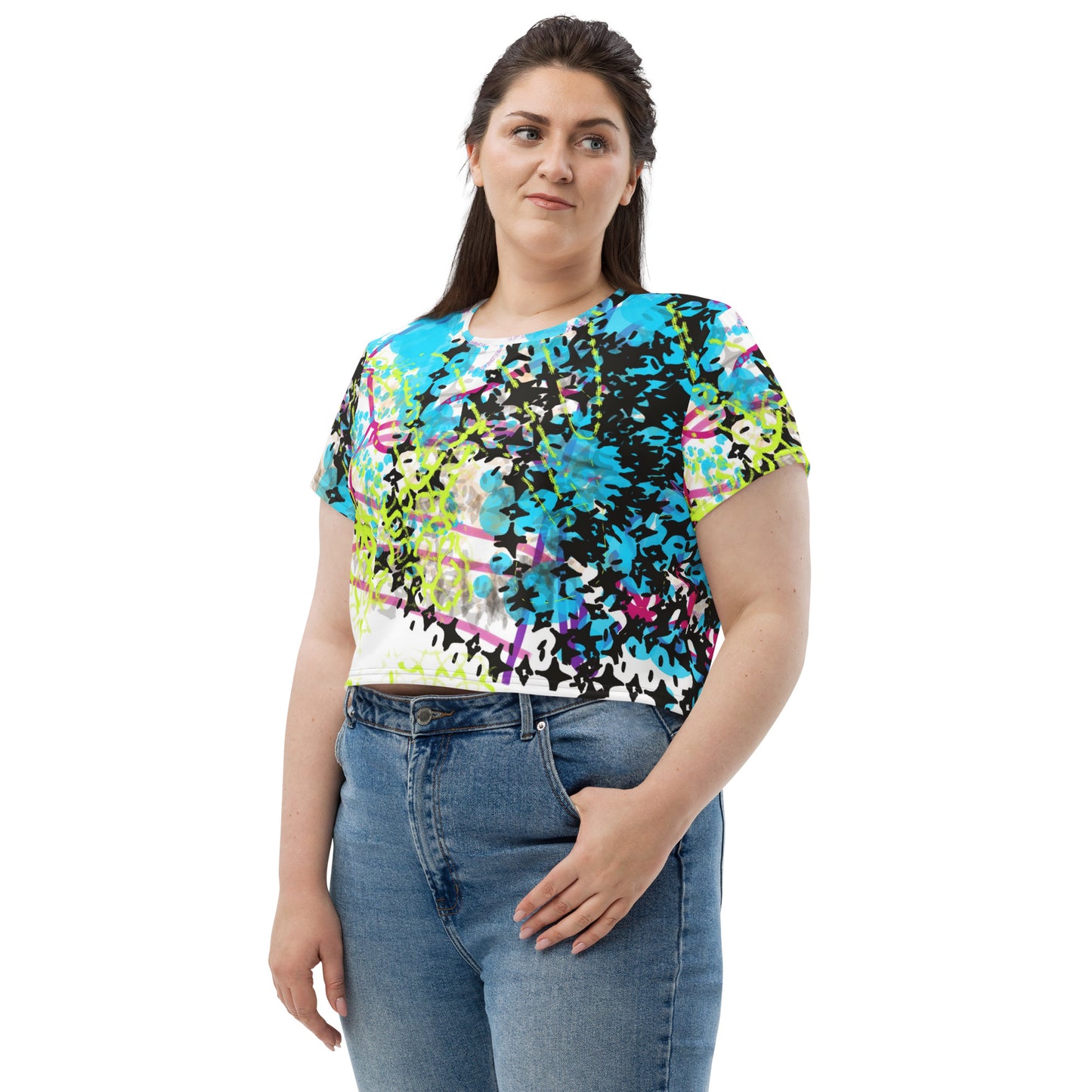 Ari Print All-Over Print Crop Tee