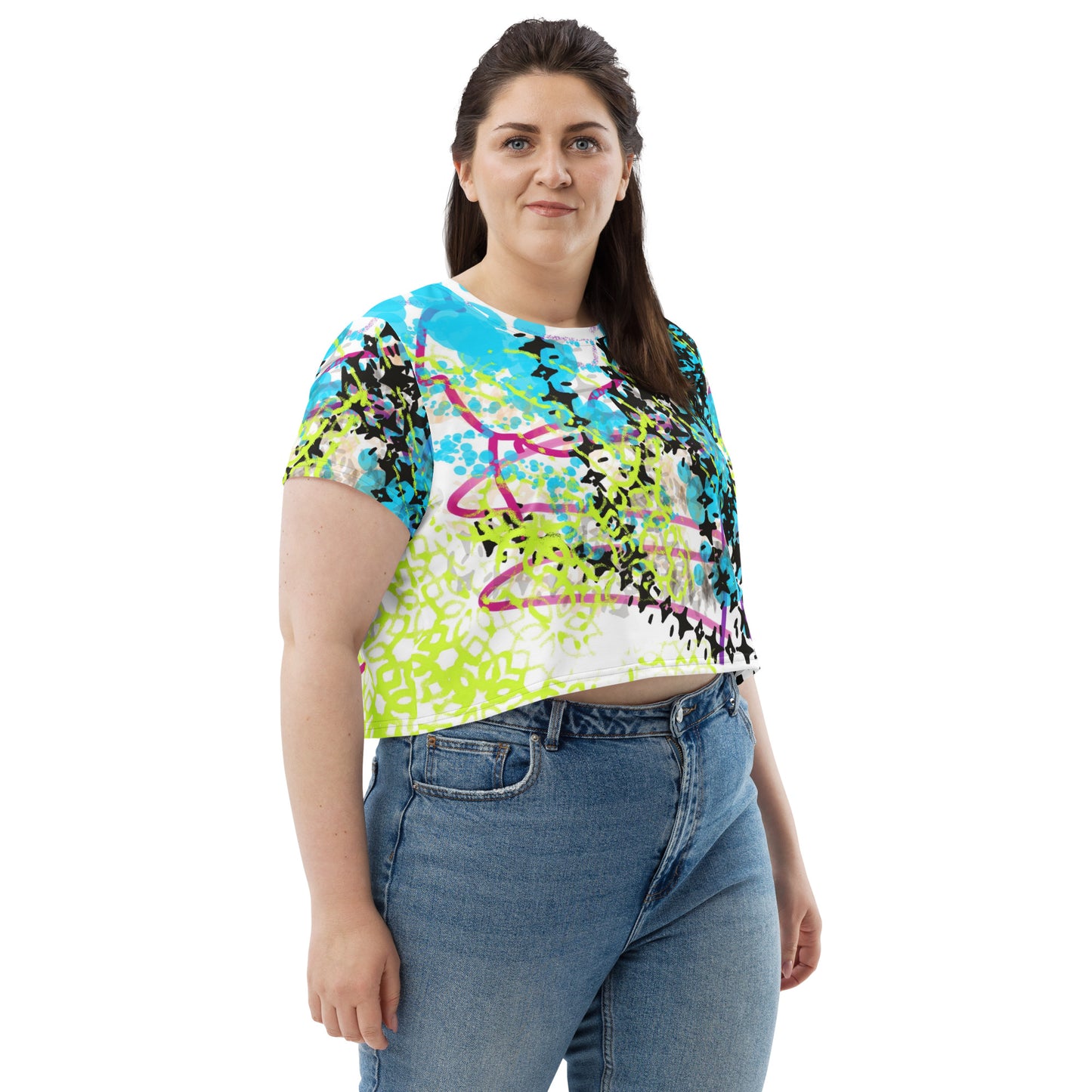 Ari Print All-Over Print Crop Tee