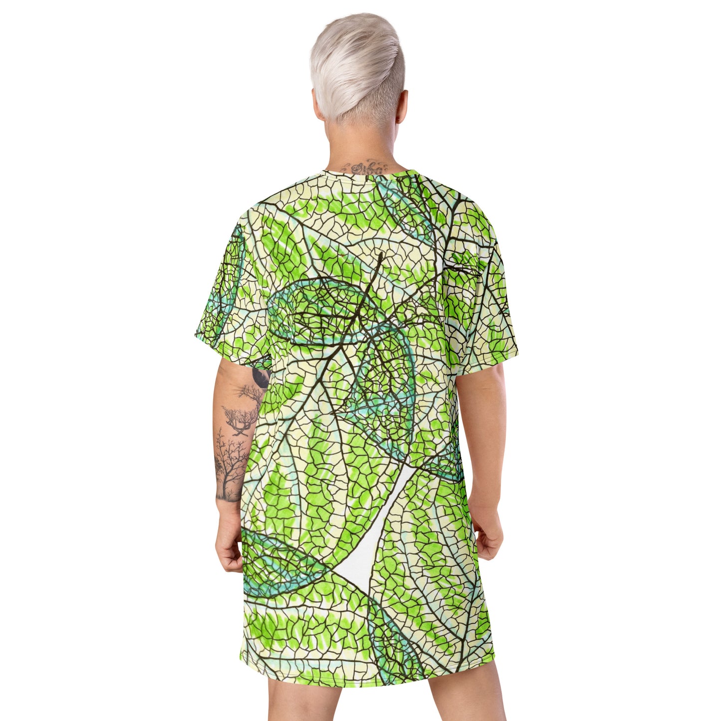 See through the leaves T-shirt dress
