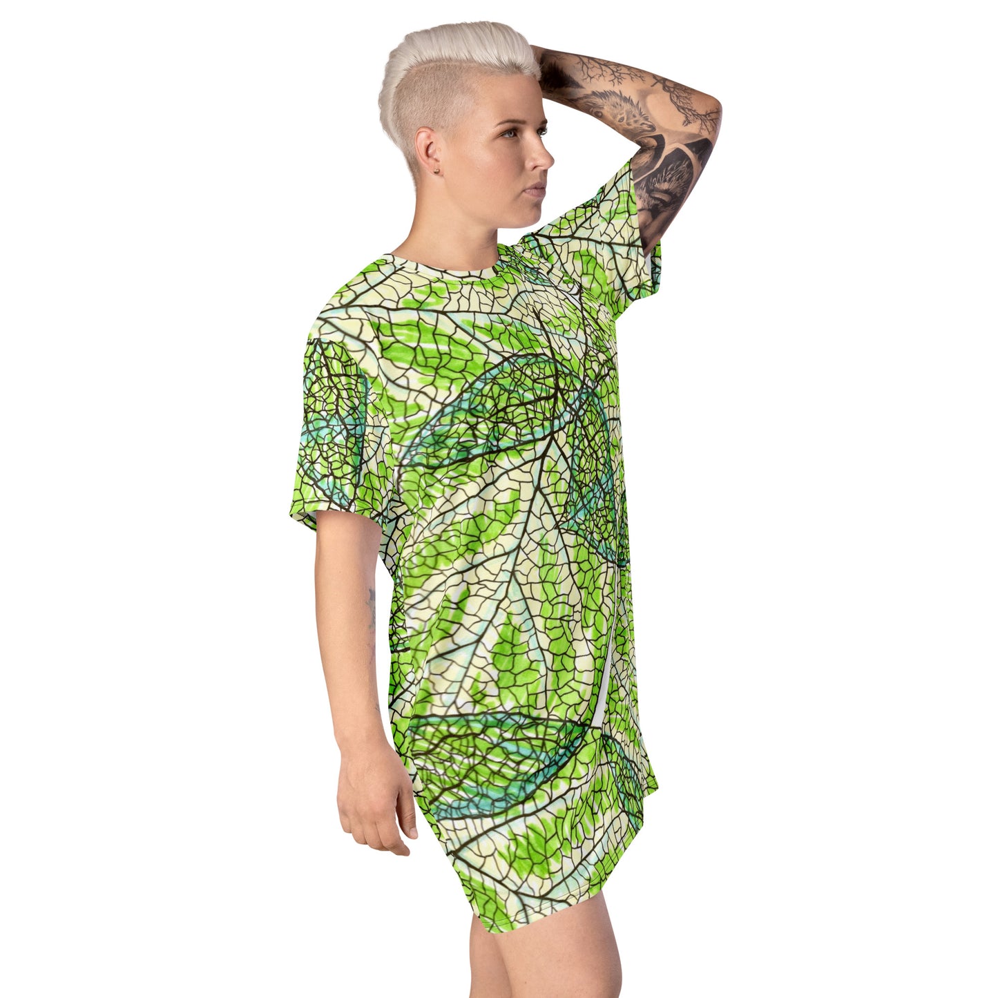 See through the leaves T-shirt dress