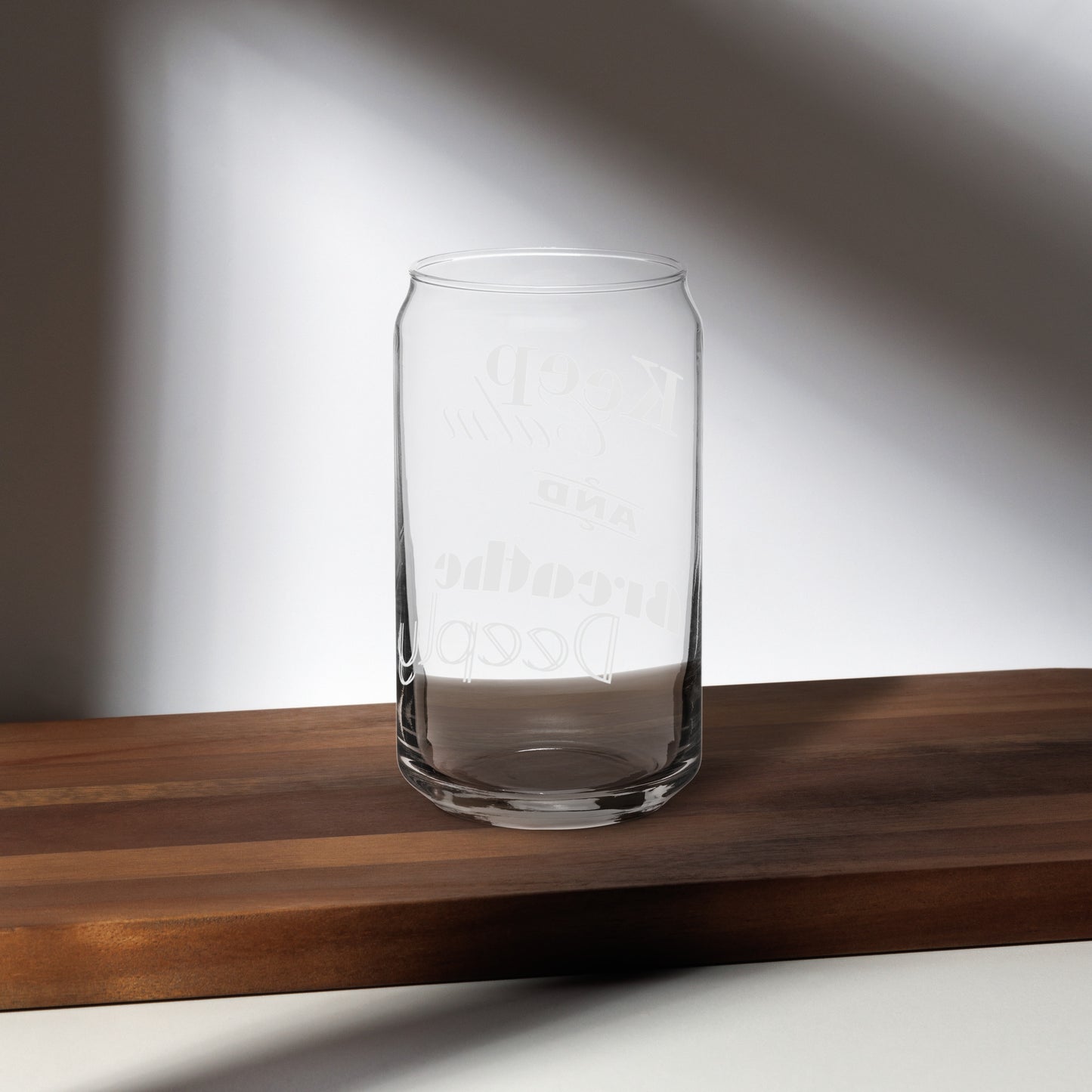 Keep Calm and Breathe Deeply Can-shaped glass