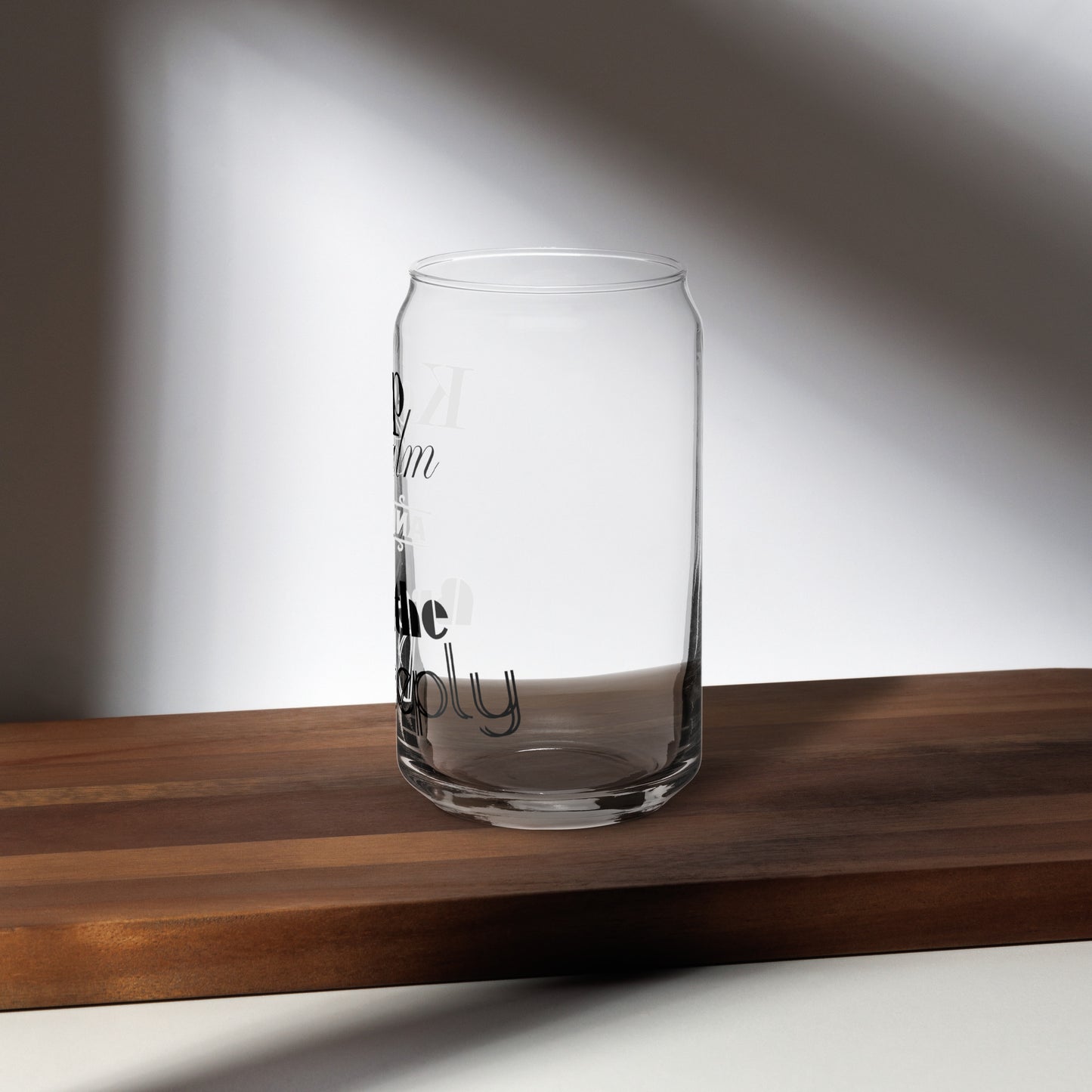 Keep Calm and Breathe Deeply Can-shaped glass