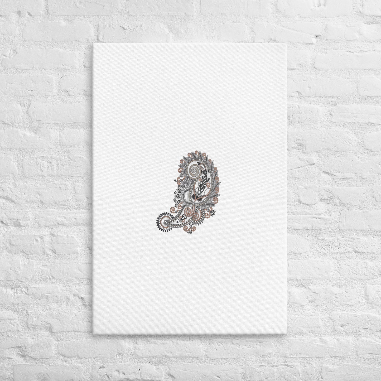 BlkGryGold Floral Deco Thin canvas