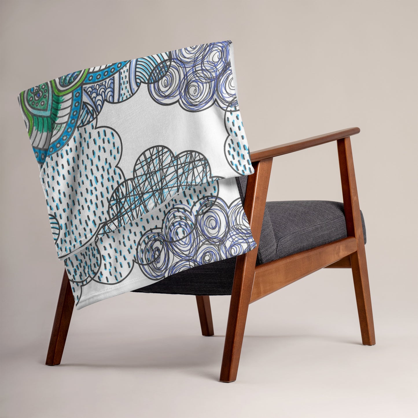 Cloudy PinWheel Throw Blanket