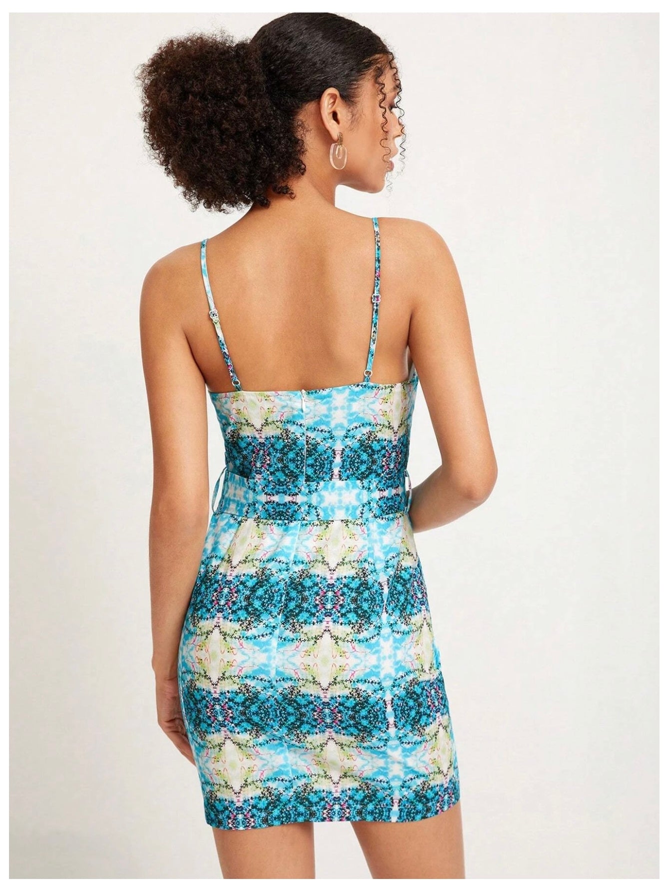 Allover Print Belted Cami Dress.