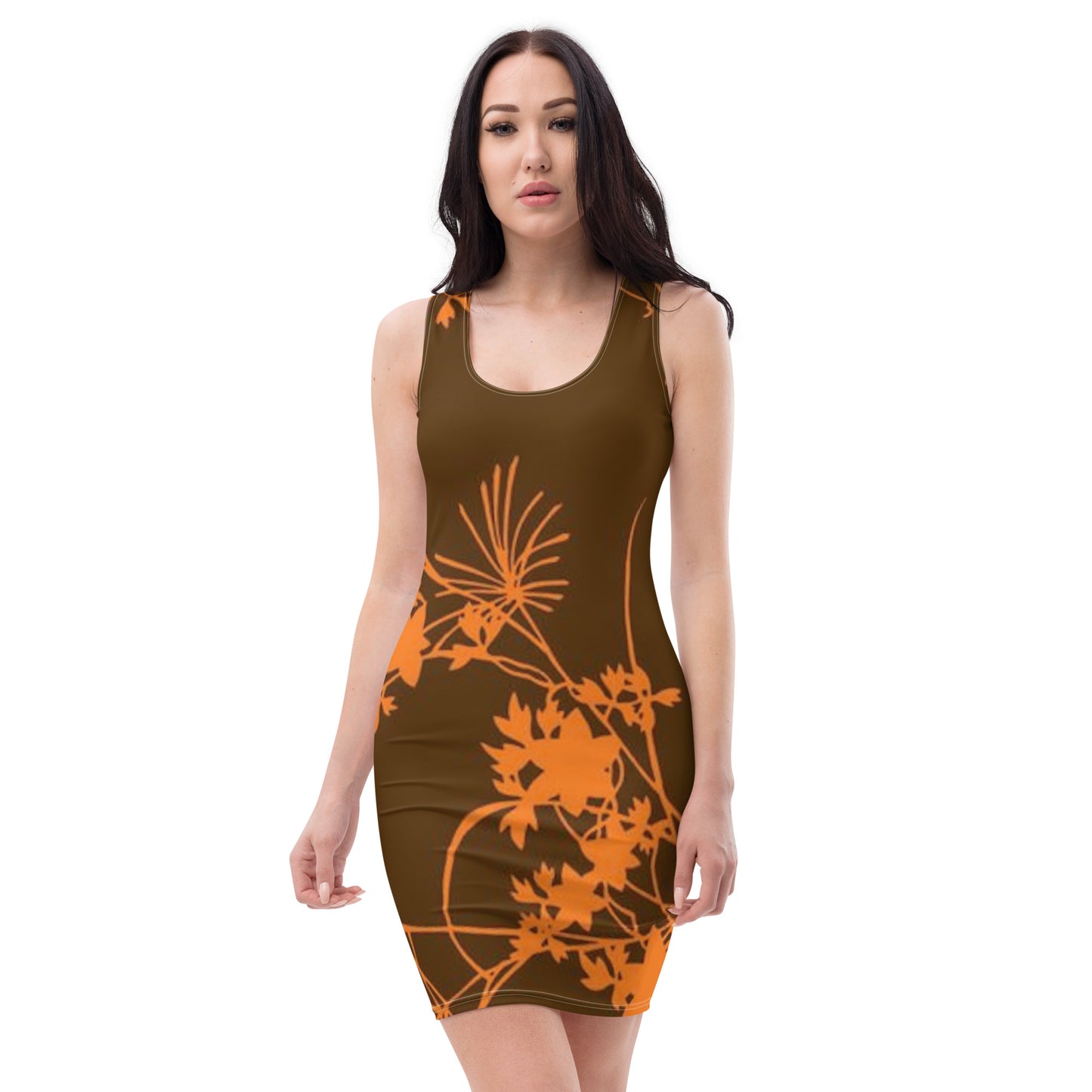 Orange floral design Sublimation Cut & Sew Dress