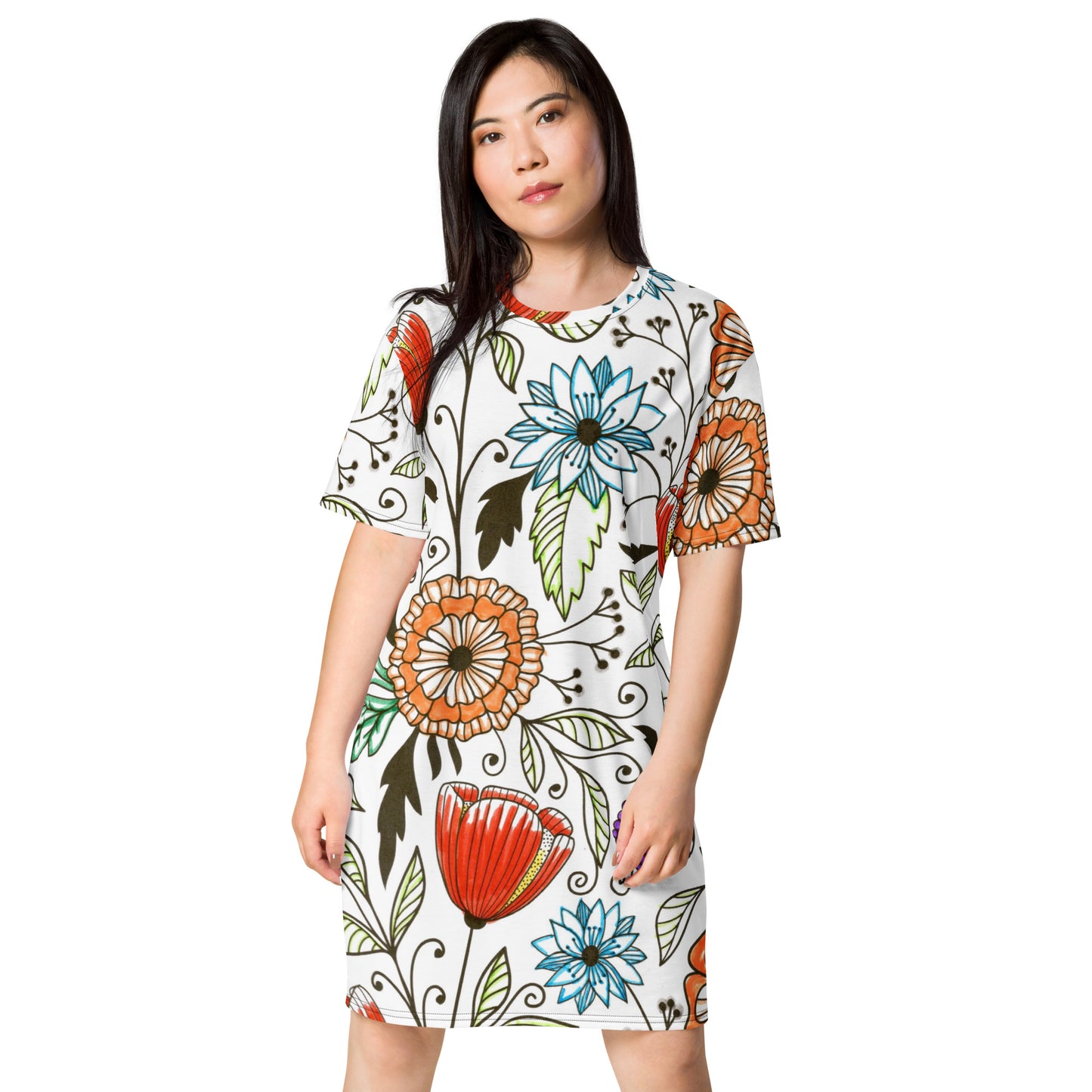 Autumns Garden T-shirt dress