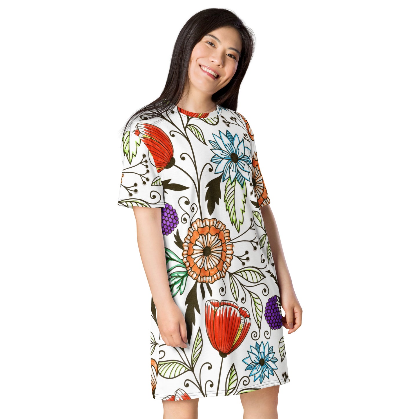 Autumns Garden T-shirt dress